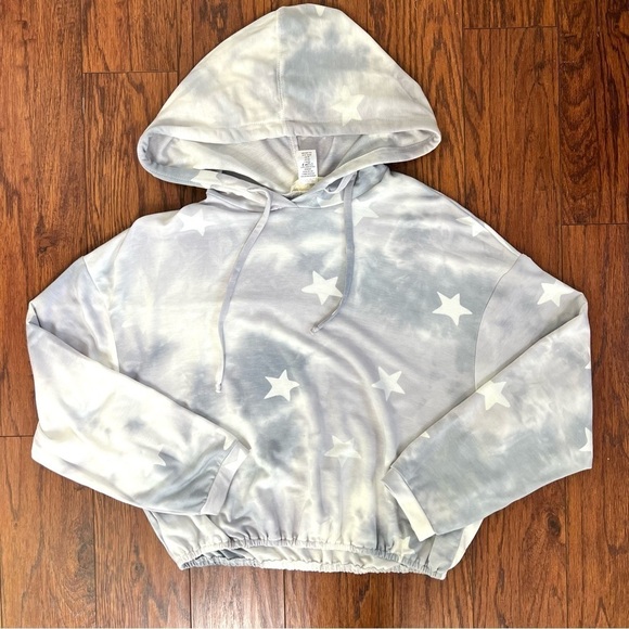 Altar’d State Pull Over Gray Grey Star Hooded Casual tie dye Sweatshirt Large - Picture 13 of 15